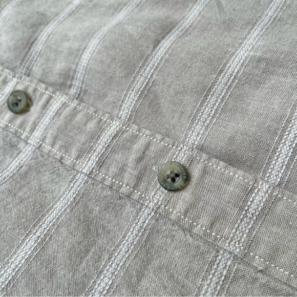 EDDIE BAUER Linen Blend Short Sleeve Button Down - Gray/Beige - 2XL - Picture 6 of 10
